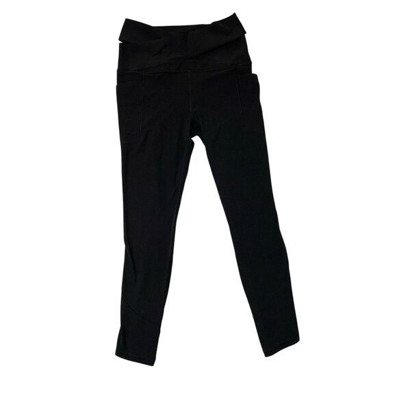 ATHLETA Salutation Stash Wrap Tight Leggings High Rise Gym Black size Medium - Picture 1 of 8